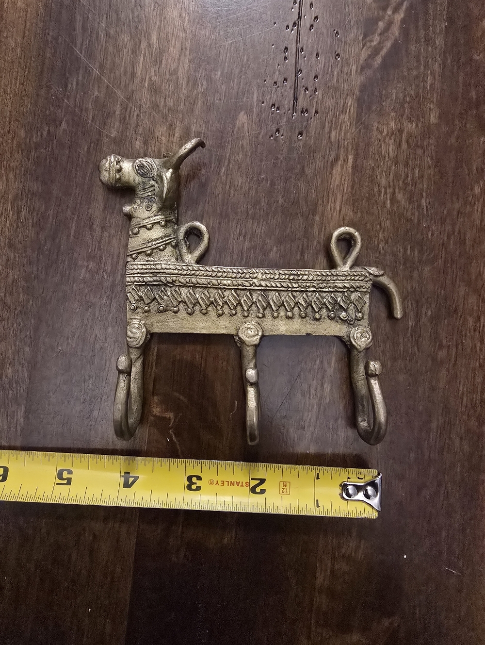 Vintage Solid Brass Key Hanger